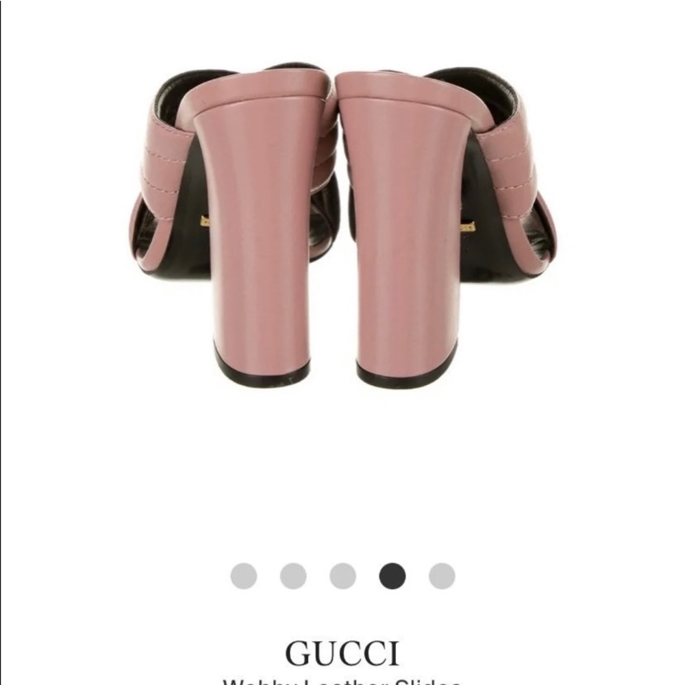 Gucci Neutral Porcelain Rose Webby Leather Slides